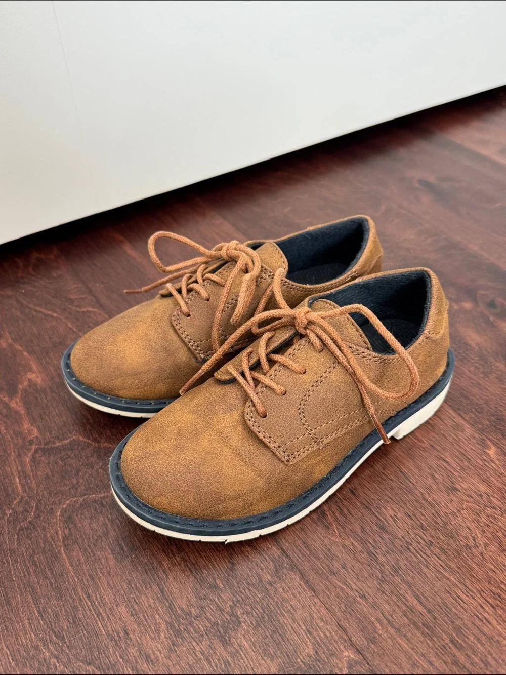 The Children’s Place Boys Brown Shoes Casual Chic Vegan Leather, toddler size 11